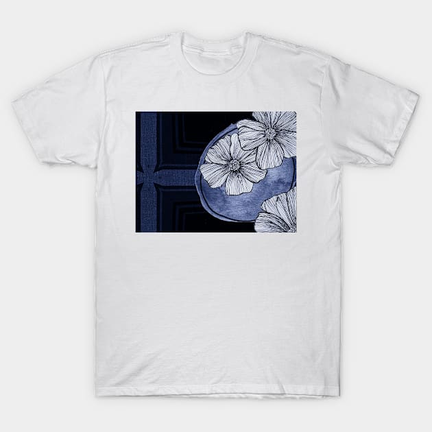 Contemporary Modern Art Botanical In Blue T-Shirt by JimDeFazioPhotography